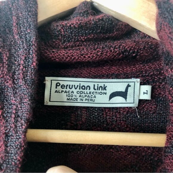 Peruvian Link Alpaca Collection button up high collar cardigan size Large - Picture 4 of 7